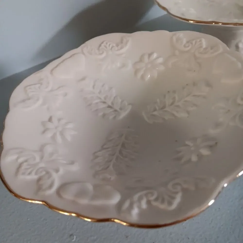 Ceramic Tray's with gold trim
